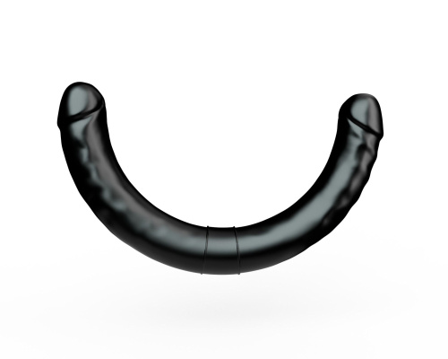 Черный двусторонний фаллоимитатор - 44 см.