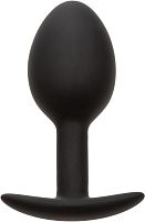 Черная анальная пробка из силикона Weighted Silicone Plug - 7,5 см.