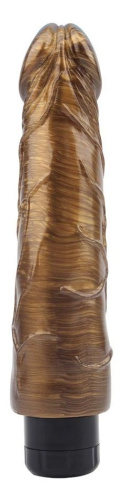 Золотистый вибратор-реалистик Pat McCock - 23,5 см. фото 3