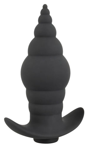 Черная анальная вибропробка RC Butt Plug - 9,6 см. фото 3