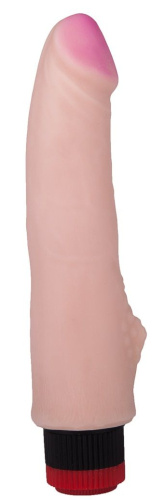 Реалистичный вибромассажёр с наростом у основания - 22,2 см. Реалистичный вибромассажёр с наростом у основания - 22,2 см.