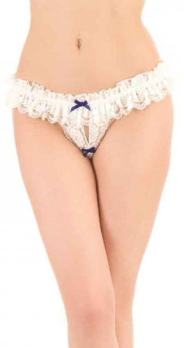 Кружевные трусики-стринги с контрастными бантиками Кружевные трусики-стринги с контрастными бантиками