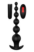 Черный анальный вибромассажер Remote Graduating Beads - 20,7 см.