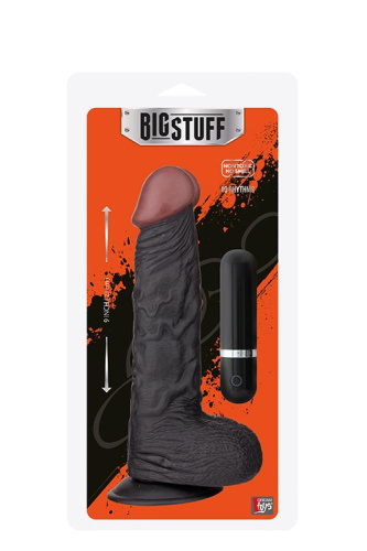 Чёрный вибратор-реалистик BIGSTUFF 9INCH  BLACK - 23 см. фото 2
