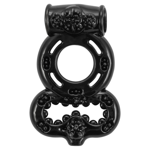 Чёрное эрекционное кольцо Rings Treadle с подхватом фото 3