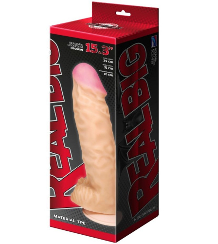 Телесный фаллоимитатор-супергигант с мошонкой на присоске - 39 см. фото 2 Телесный фаллоимитатор-супергигант с мошонкой на присоске - 39 см. фото 2