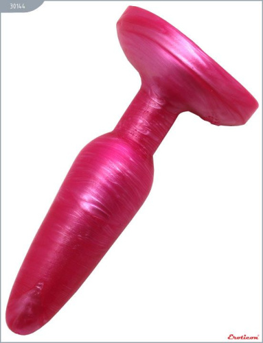 Розовая гелевая анальная пробка - 16 см. фото 4
