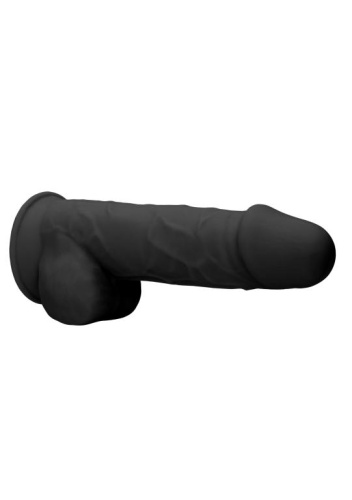 Черный фаллоимитатор Realistic Cock With Scrotum - 21,5 см. фото 7
