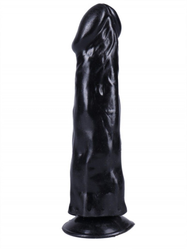 Черный фаллоимитатор-реалистик на присоске №27 - 19,5 см. фото 3