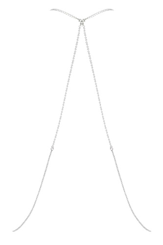 Серебристое украшение на тело со стразами фото 6