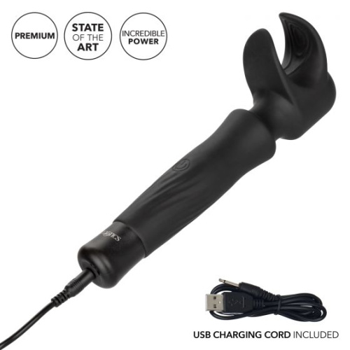Черный вибромастурбатор Masturwand Vibrating Stroker фото 3