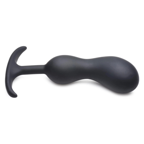Черный массажер простаты с утяжелителями Premium Silicone Weighted Prostate Plug Large - 18,8 см. фото 2