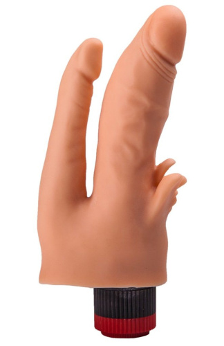 Двойной анально-вагинальный гелевый вибратор - 20 см. Двойной анально-вагинальный гелевый вибратор - 20 см.