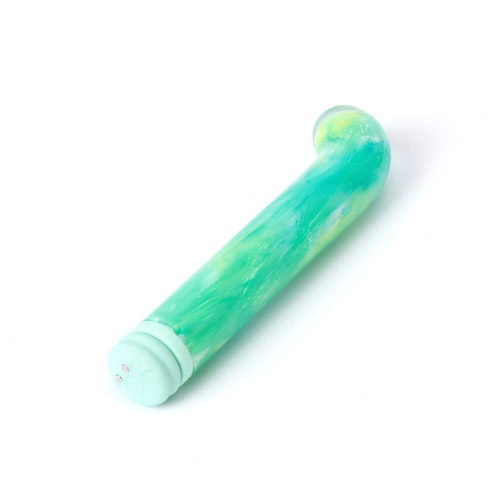 Зеленый компактный вибратор из стекла Magic Cane - 12 см. фото 6