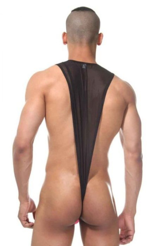 Мужское полупрозрачное боди с контрастной вставкой фото 2 Мужское полупрозрачное боди с контрастной вставкой фото 2