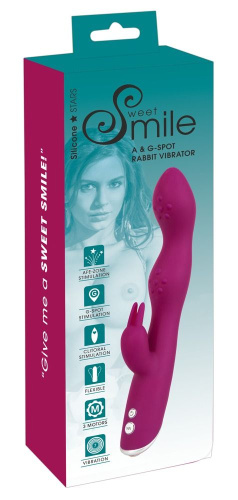 Фиолетовый вибратор A & G-Spot Rabbit Vibrator для стимуляции зон G и A - 23,6 см. фото 9