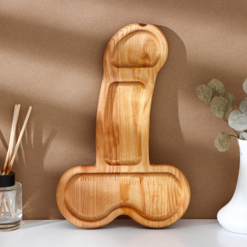 Деревянное блюдо для подачи в форме члена (32,5 х 20 х 1,7 см) фото 4 Деревянное блюдо для подачи в форме члена (32,5 х 20 х 1,7 см) фото 4