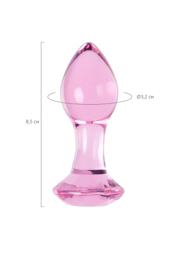 Розовая анальная втулка из стекла - 8,5 см. фото 7