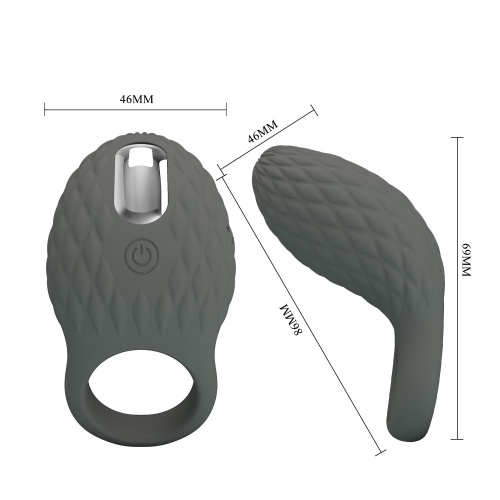 Серое эрекционное виброкольцо фото 4