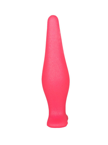 Розовая анальная пробка с узеньким кончиком - 14 см. фото 3