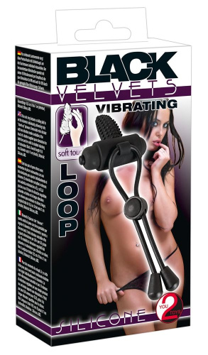 Чёрно лассо на пенис BLACK VELVETS с вибрацией фото 5