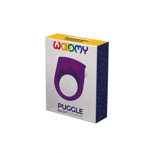 Фиолетовое эрекционное кольцо Puggle Vibrating Ring with Bullet фото 4