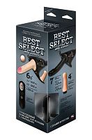 Черный женский пояс BEST SELECT с 3 насадками и вибрацией