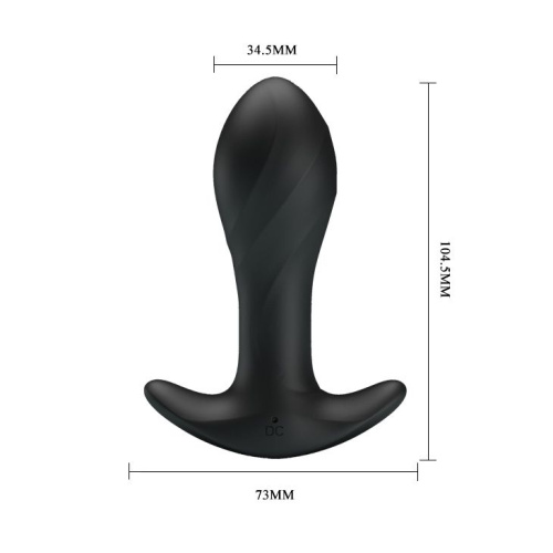 Черная анальная втулка с вибрацией - 10,5 см. фото 4