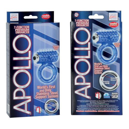 Синее виброкольцо Apollo 7-Function Premium Enhancers фото 2 Синее виброкольцо Apollo 7-Function Premium Enhancers фото 2