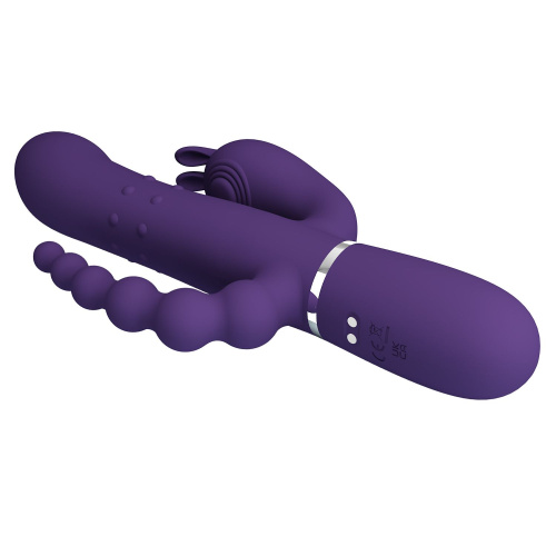 Фиолетовый вибратор для тройной стимуляции Cammy - 22,2 см. фото 5