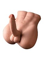 Телесный мужской торс с вибрацией и возвратно-поступательными движениями Bartlett