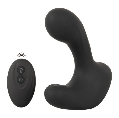 Черная анальная вибропробка с функцией расширения RC Butt Plug with 3 functions