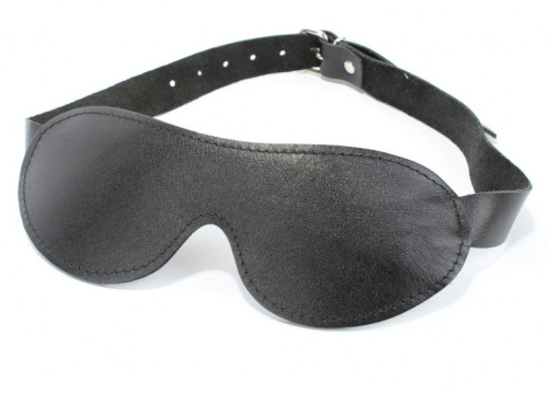 Черная кожаная маска на глаза на ремнях Черная кожаная маска на глаза на ремнях