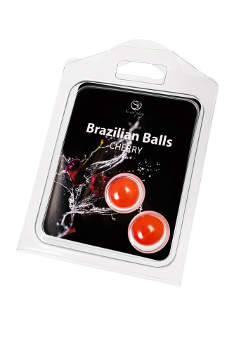 Набор из 2 шариков с массажным маслом Brazilian Balls с ароматом вишни фото 2