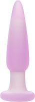 Сиреневая анальная пробка Slender Probe с вибрацией - 11,5 см.