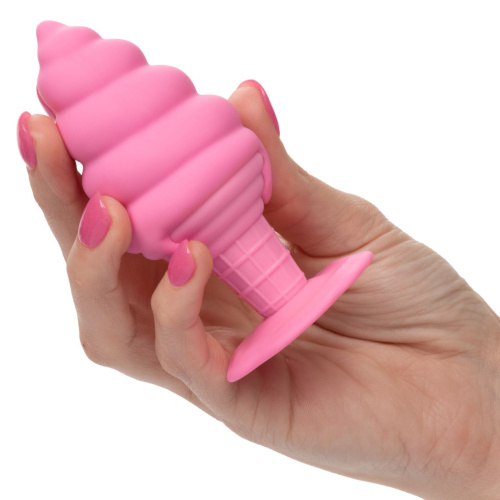 Розовая анальная пробка в виде мороженого Yum Bum Ice Cream Cone Butt Plug - 9,5 см. фото 6