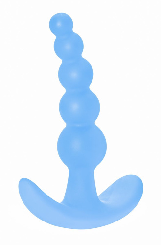 Голубая анальная пробка Bubbles Anal Plug - 11,5 см. фото 2