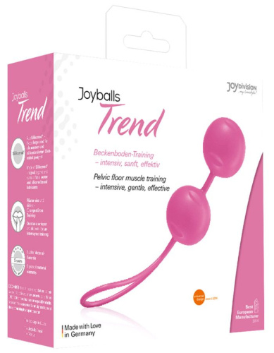 Нежно-розовые вагинальные шарики Joyballs Trend с петелькой фото 2