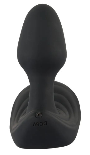 Черный вибростимулятор простаты Butt Plug с функцией расширения - 10,7 см. фото 5