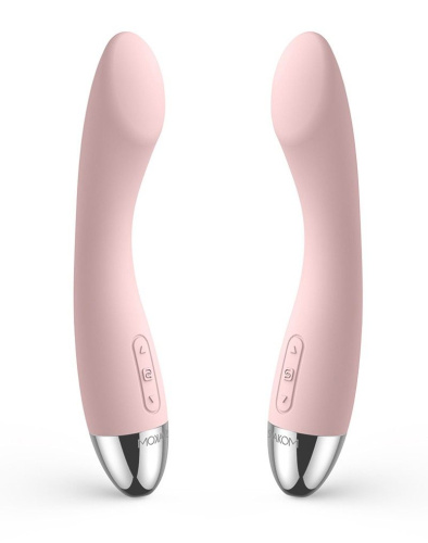 Нежно-розовый изогнутый вибратор Amy - 17 см. фото 2