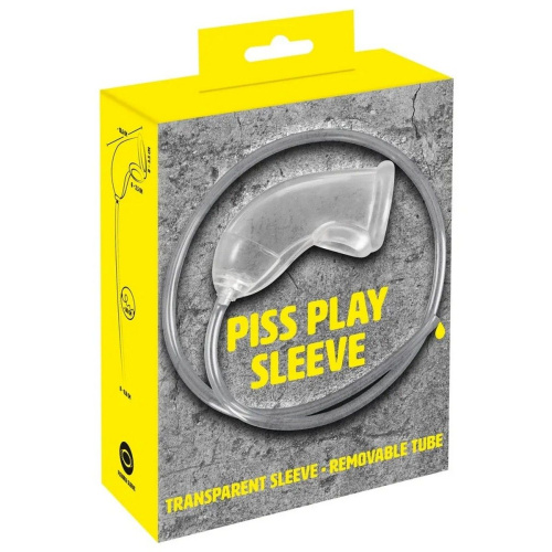 Прозрачная насадка на пенис Piss Play Sleeve для игр с мочеиспусканием фото 2