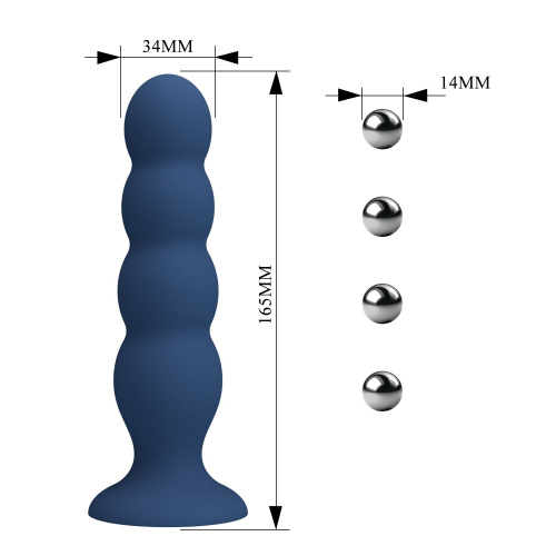 Синий анальный стимулятор со смещенным центром тяжести Silicone Anal Plug XL - 16,5 см. фото 6