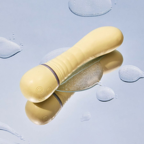 Желтый вибратор G-точки Shibae Toys - 17,5 см. фото 4