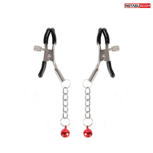 Серебристые зажимы на соски с шариками на цепочках Серебристые зажимы на соски с шариками на цепочках