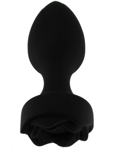 Черная анальная вибропробка Rose с пультом ДУ - 9 см. фото 5