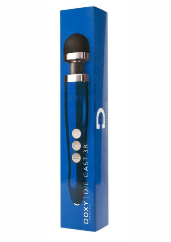 Синий беспроводной вибратор Doxy Die Cast 3R Rechargeable Wand - 28 см. фото 2