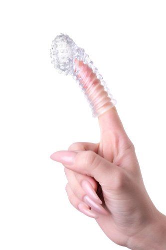 Прозрачная рельефная насадка на палец Dale - 8,5 см. фото 4