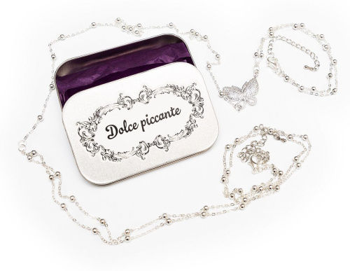 Серебристое колье на тело Farfalla фото 2