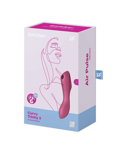 Малиновый вакуум-волновой вибростимулятор Satisfyer Curvy Trinity 3 фото 5