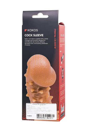 Телесная закрытая насадка с пупырышками Cock Sleeve 005 Size M - 15,6 см. фото 6